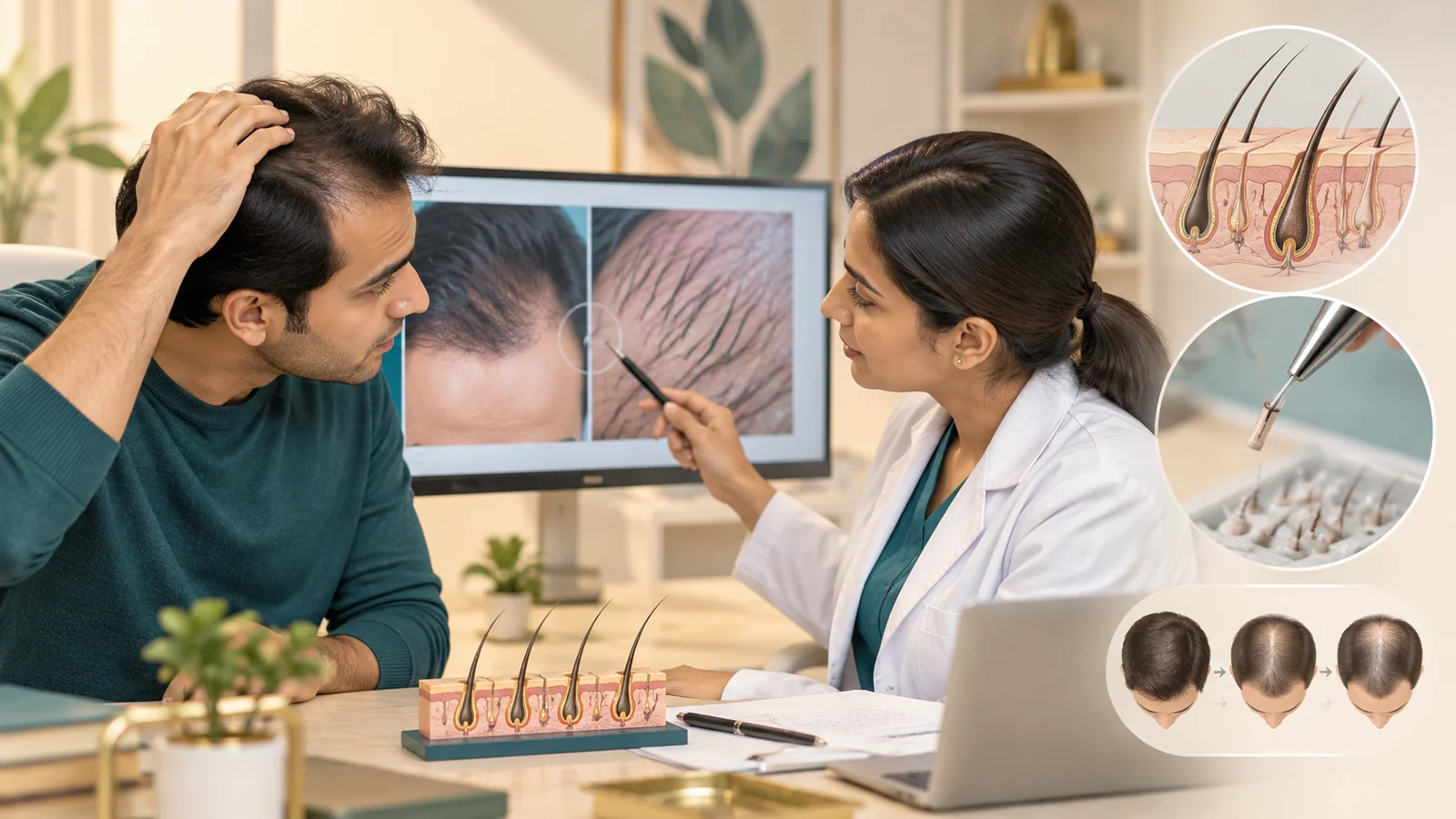 Stage 1 Hair Loss Symptoms & Treatment | NeoGraft Chandigarh, Punjab & India