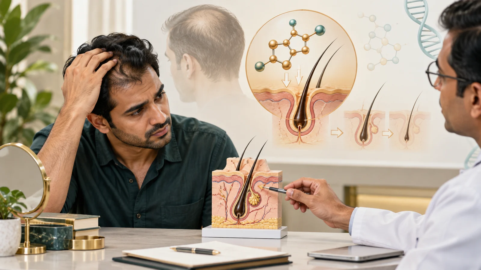 DHT and Hair Loss in Indian Men: The Science Behind Why You’re Losing Hair (And What Actually Stops It)