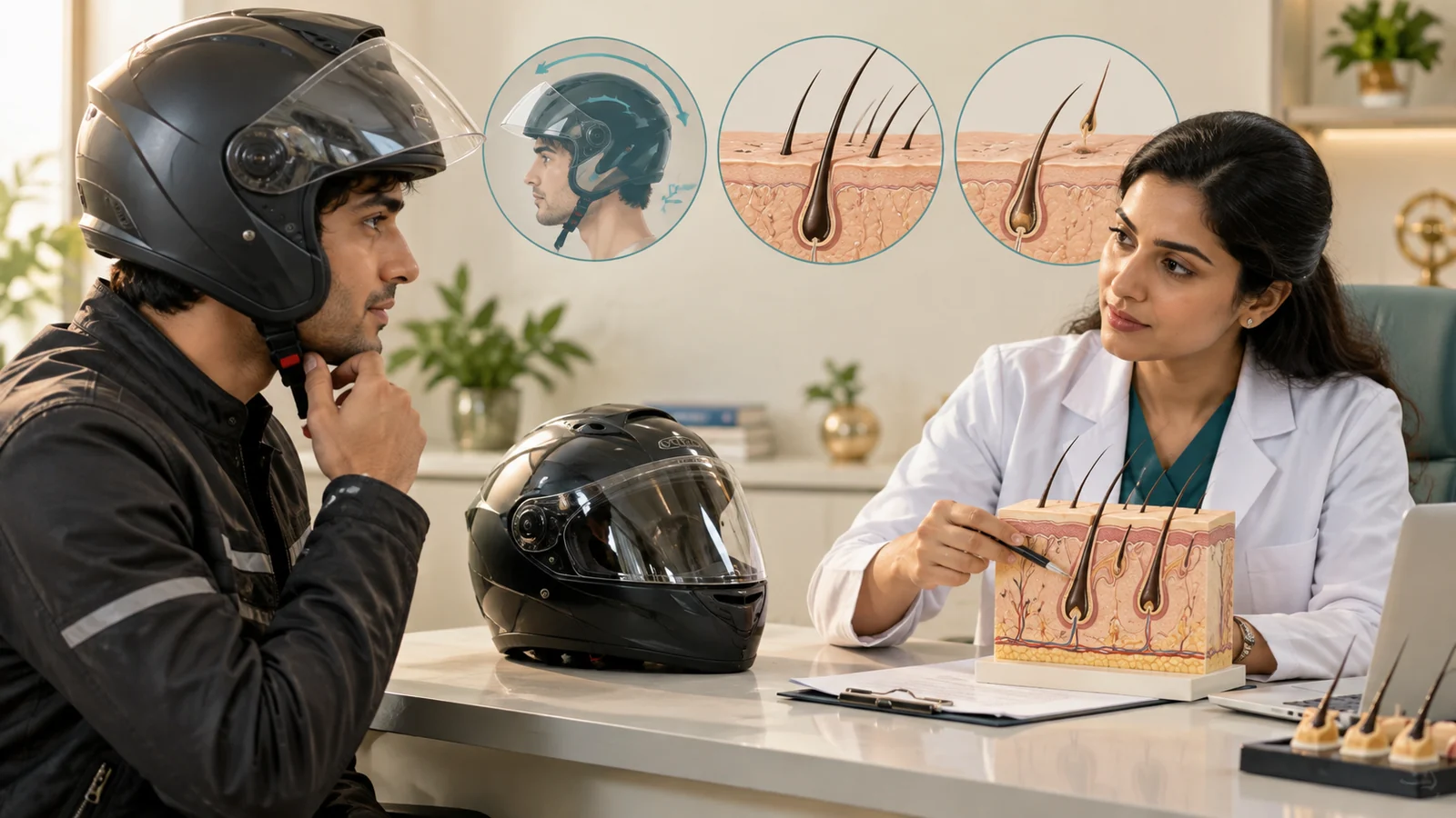 Does Wearing a Helmet Cause Hair Fall? — Expert Clinical Answer | NeoGraft Chandigarh Punjab