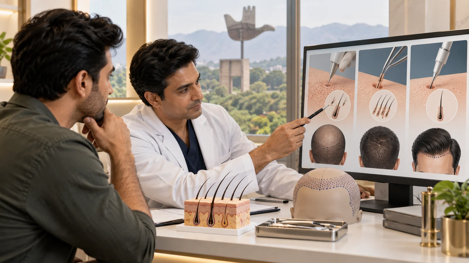 NeoDHT vs FUE vs DHI Hair Transplant in Chandigarh: The Complete 2026 Guide for Indian Men