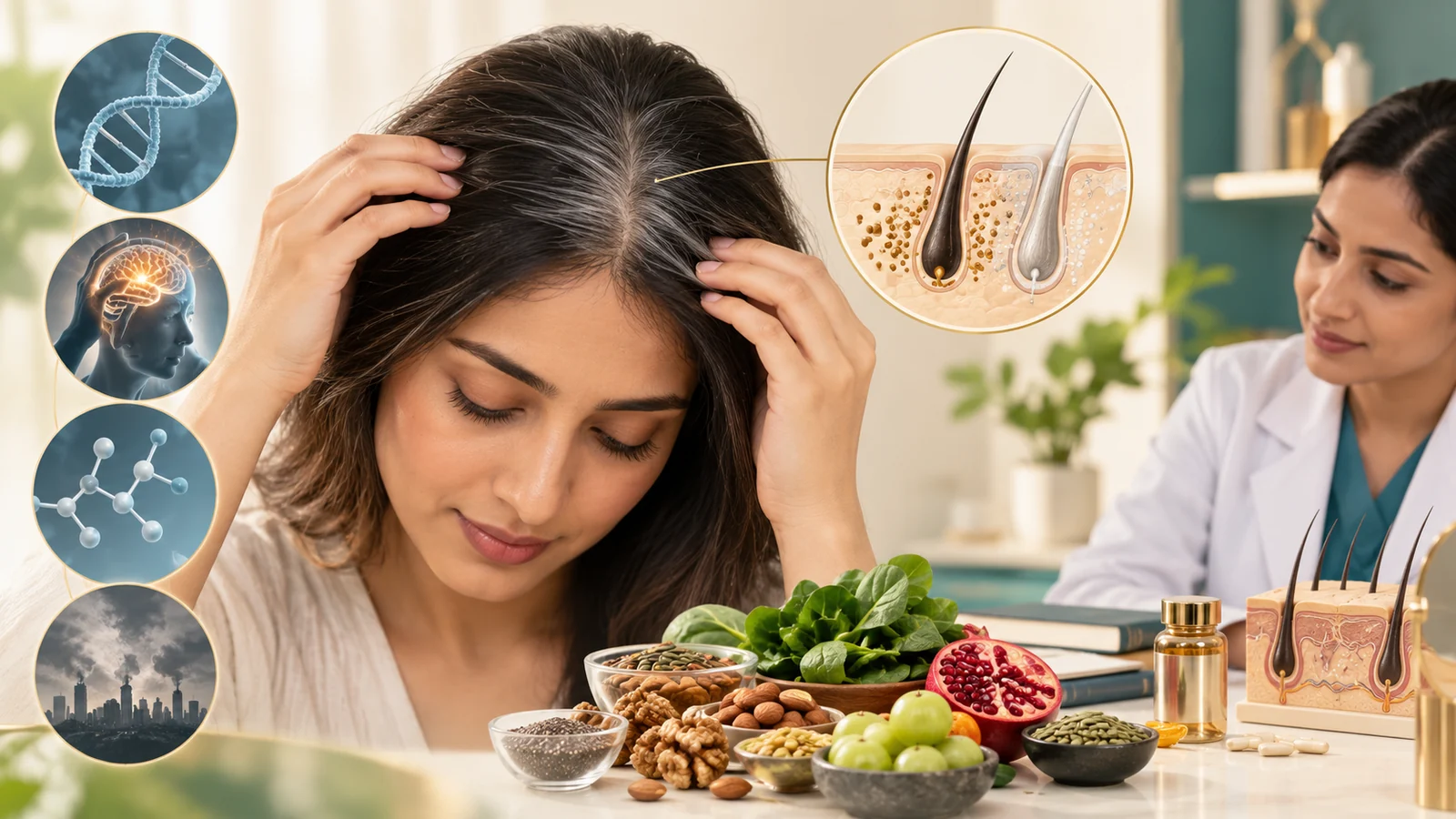 Premature Hair Greying — Causes, Prevention & Treatment | NeoGraft Chandigarh Punjab India