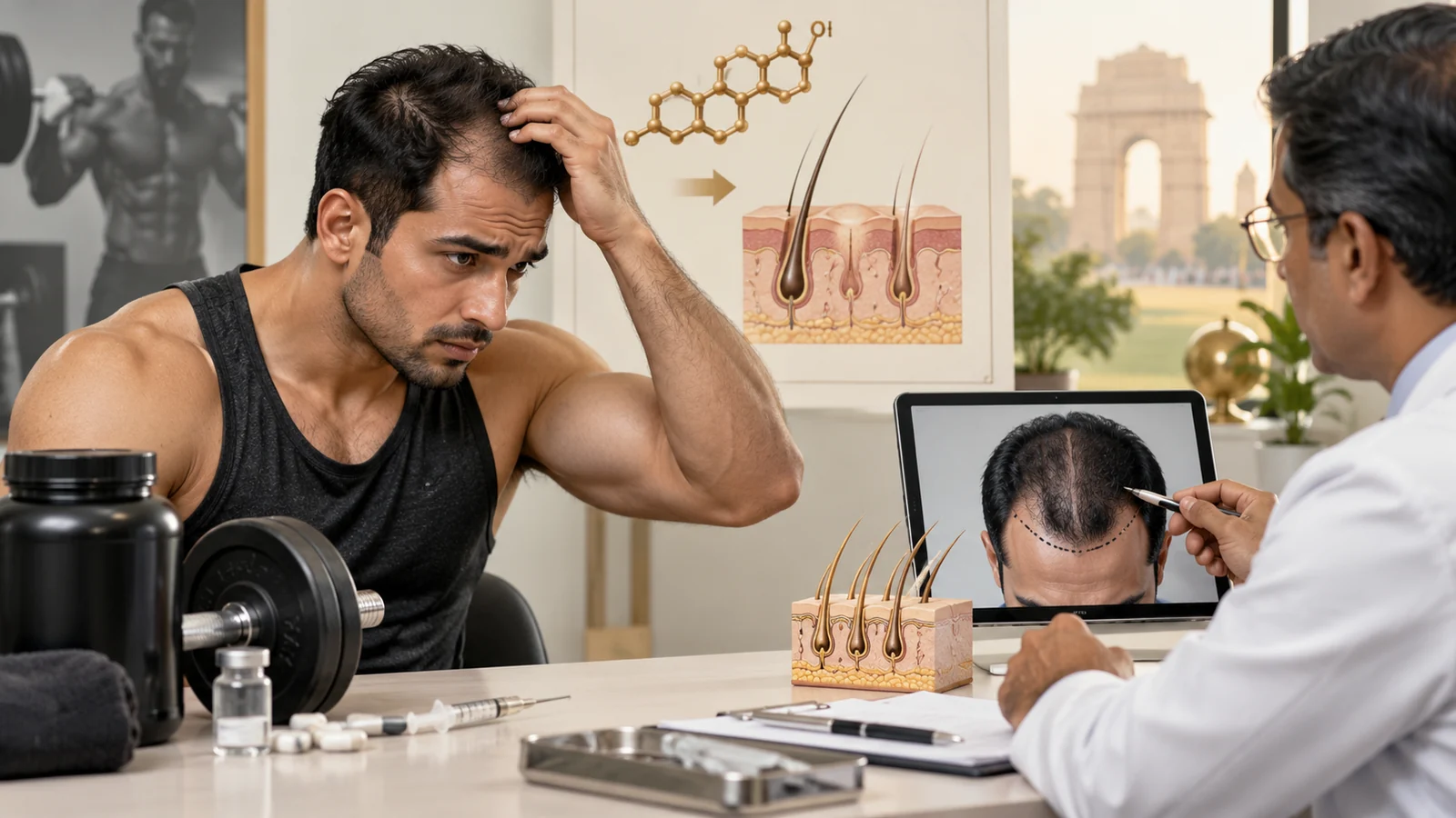 Steroids and Hair Loss: When Gym-Goers Need a Hair Transplant in India